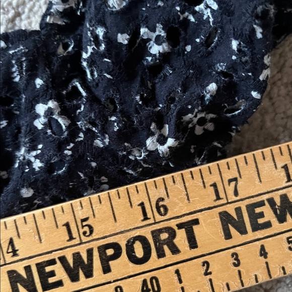 Anthropologie Maeve Lillianne Navy Blue Floral Eyelet Mini Dress size L - Picture 8 of 8